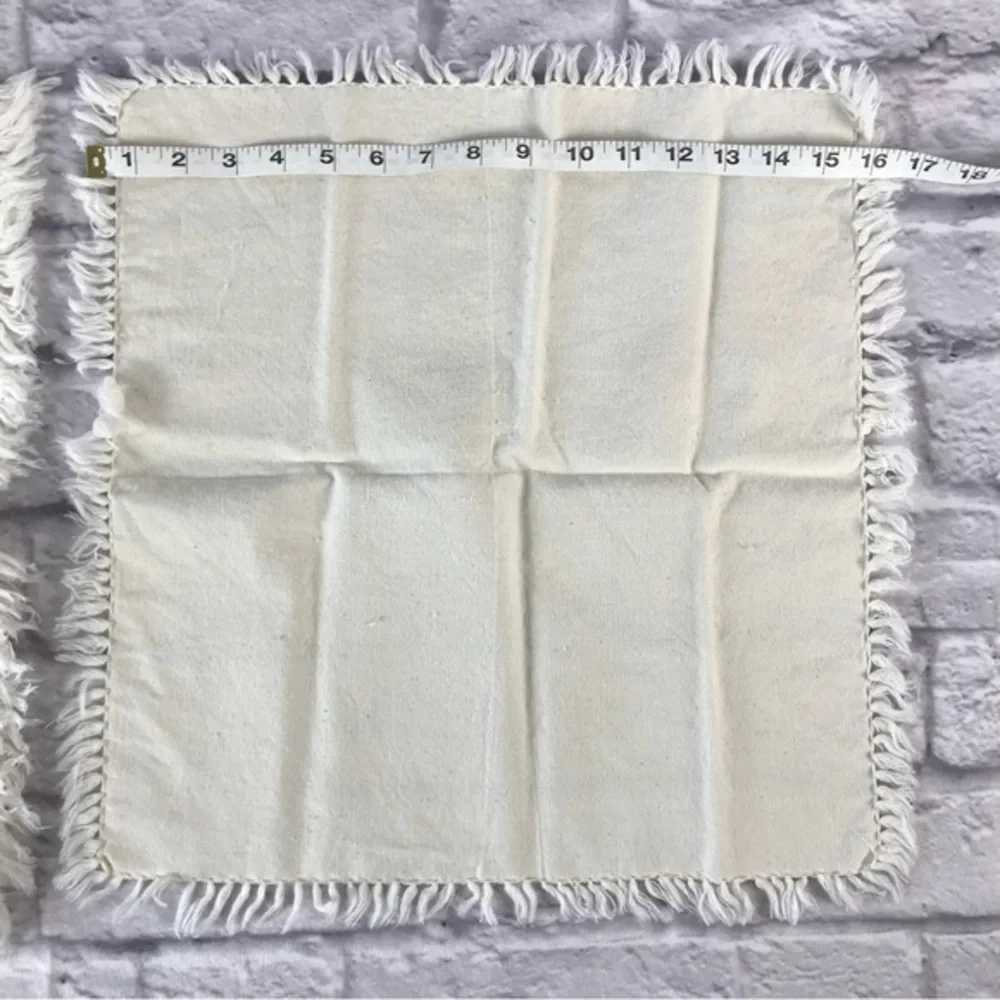 Set of 4 Natural Woven Rattan Raffia Napkin Rings * Bonus 4 Ivory‎ Napkins